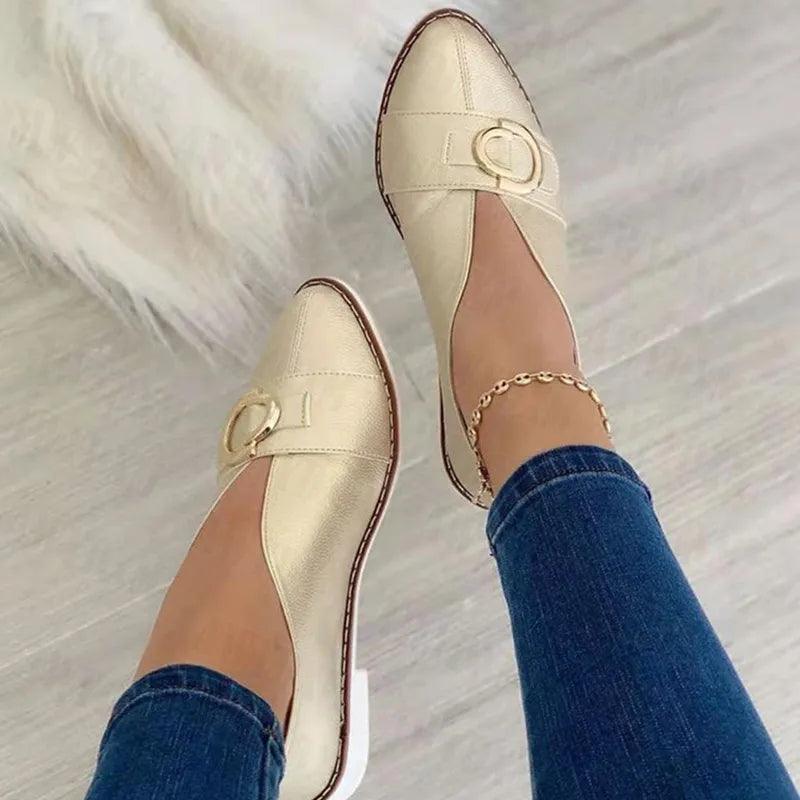 Zapatos Mocasines Sociales para Mujer con Tacones Aurora Elegância
