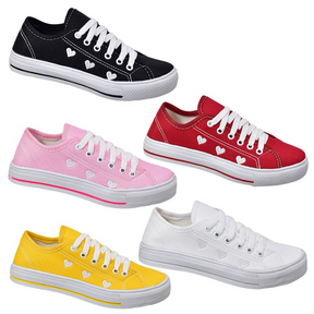 Tênis Feminino Casual com Detalhe de Coração