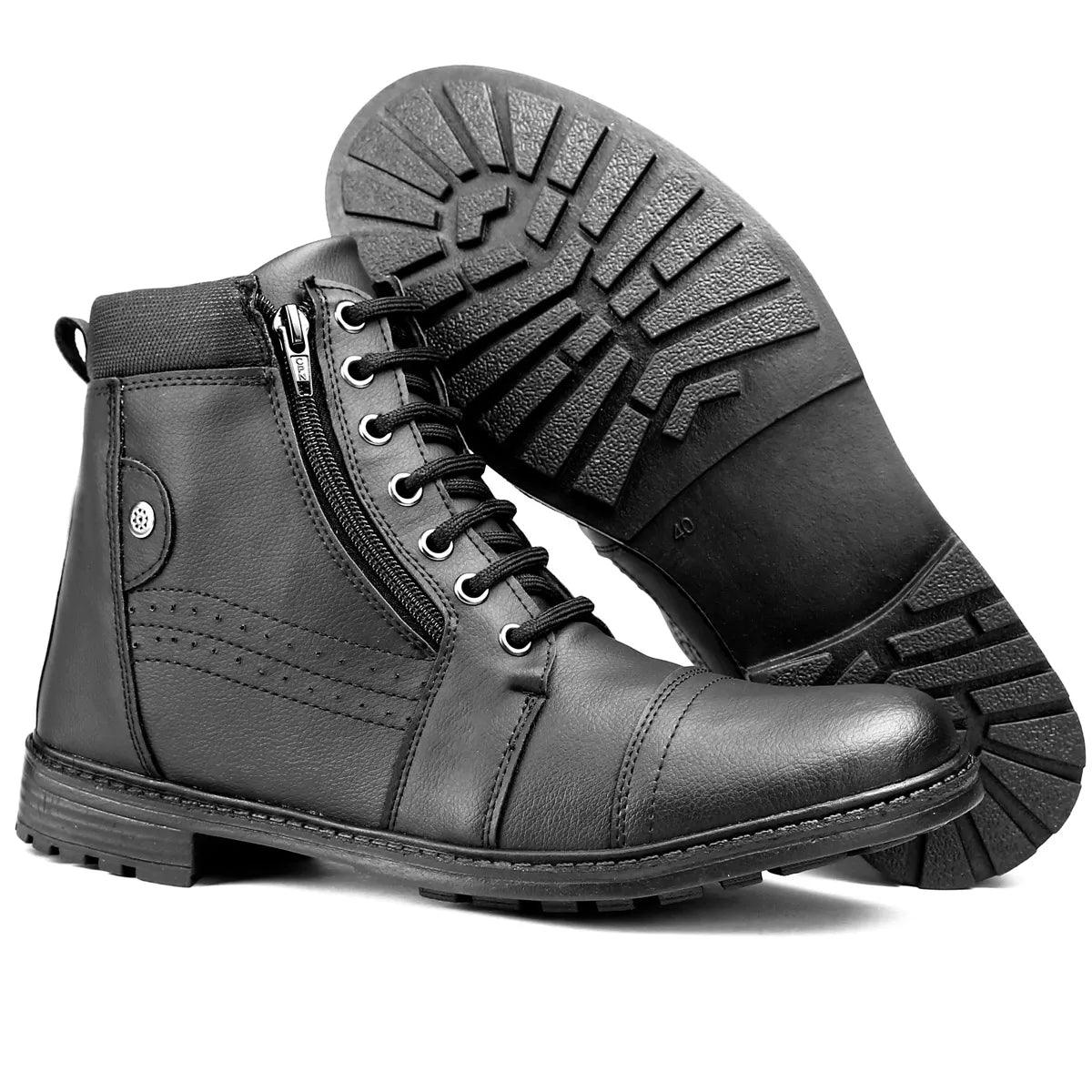 Bota Masculina Coturno Casual com Ziper Adventure Tratorada - Teus Pulos