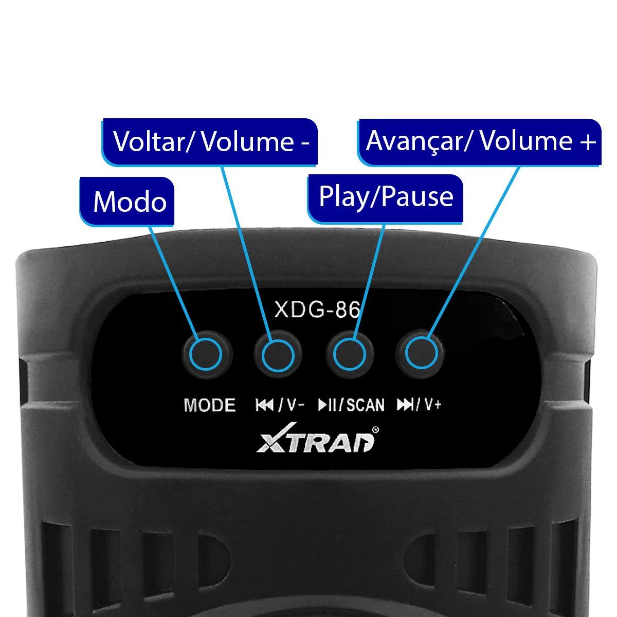 Caixa de Som Festa Portátil XDG-86 - Teus Pulos