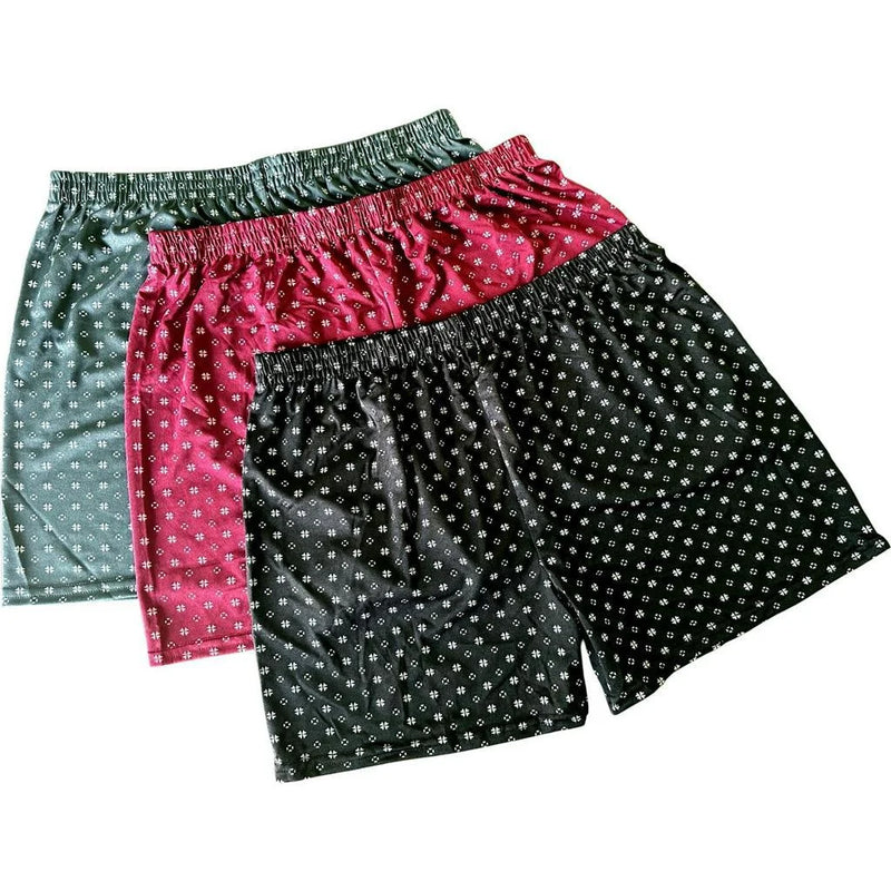 Kit 3 Samba Canção Cueca Estampado/Liso Masculino PoshToes - Teus Pulos