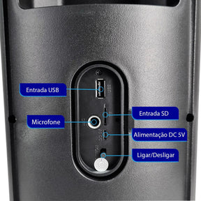 Caixa de Som Portátil Bluetooth LED RGB Luz, TWS Wireless, RGB, XDG-95 - Teus Pulos