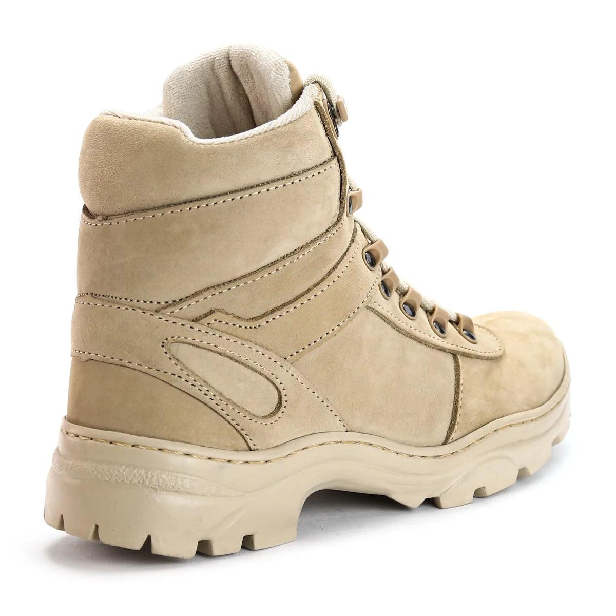 Bota Coturno Militar Masculina Ferraretto GranBoots em Couro Legitimo Bege - Teus Pulos