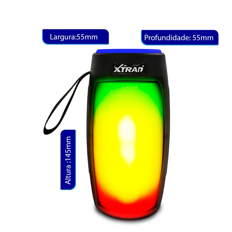 Caixa de Som RGB, TWS, FM, Alto-falante Bluetooth Portátil - Teus Pulos