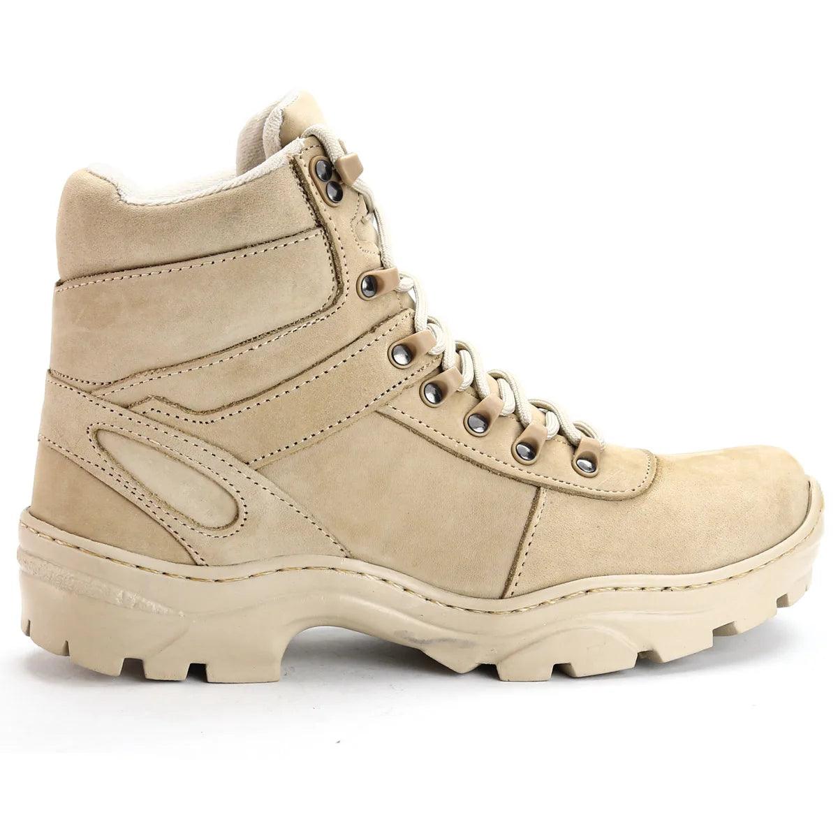 Bota Coturno Militar Masculina Ferraretto GranBoots em Couro Legitimo Bege - Teus Pulos