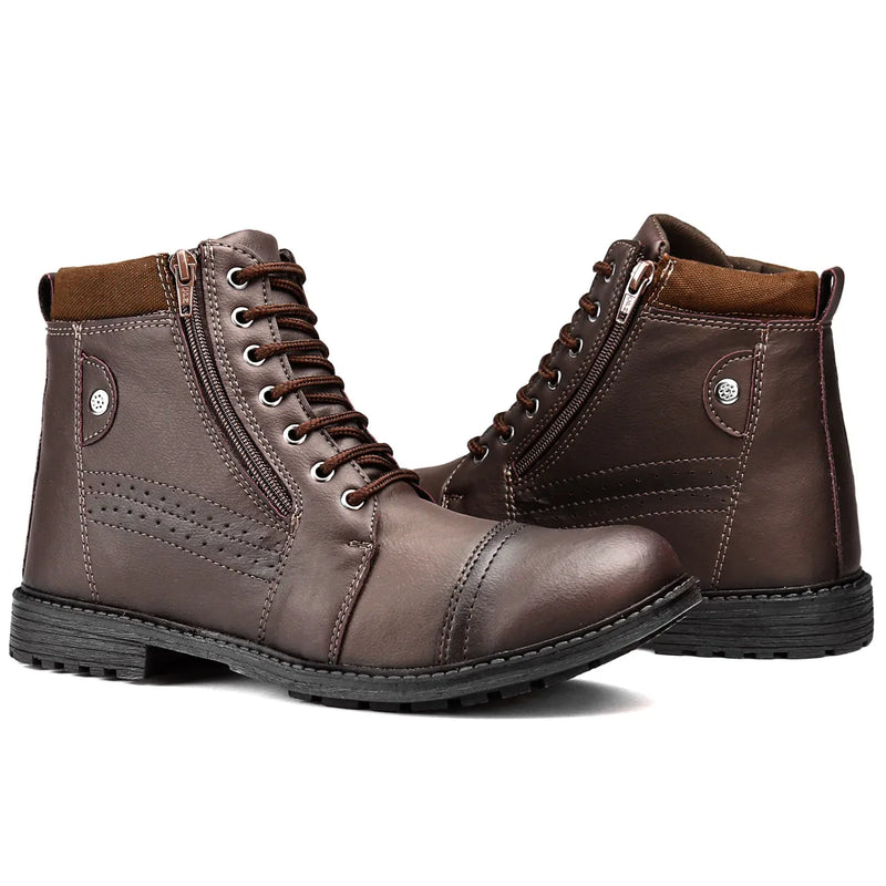 Bota Masculina Coturno Casual com Ziper Adventure Tratorada - Teus Pulos