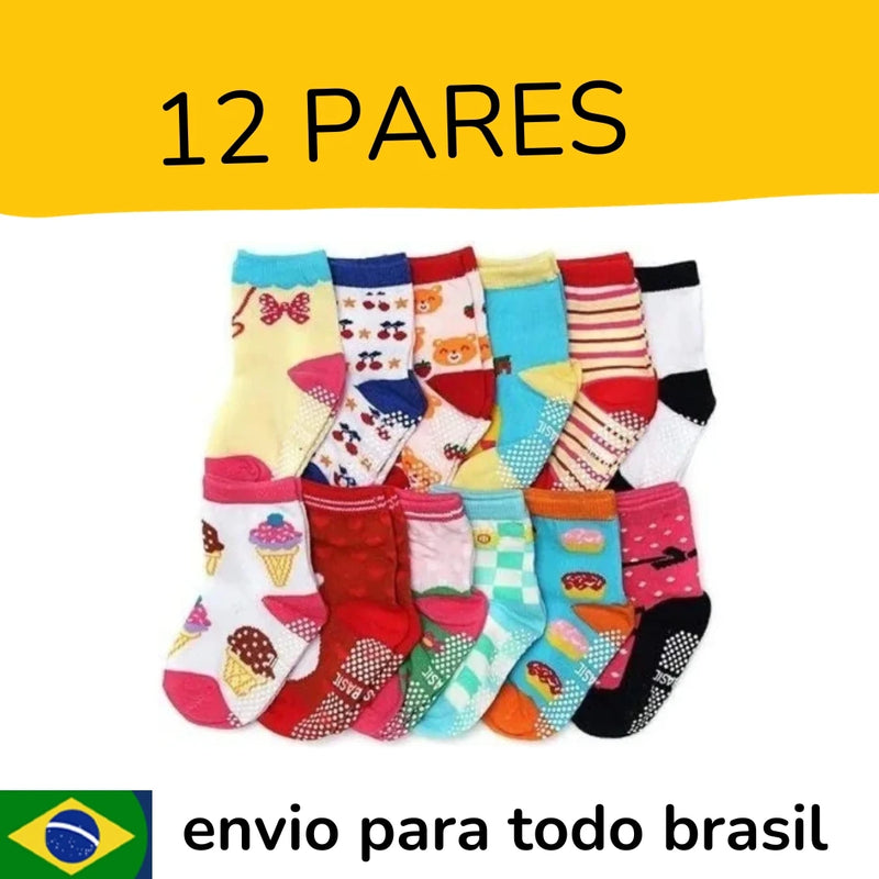 Kit 12 Pares de Meias Infantil WarmPods - Teus Pulos