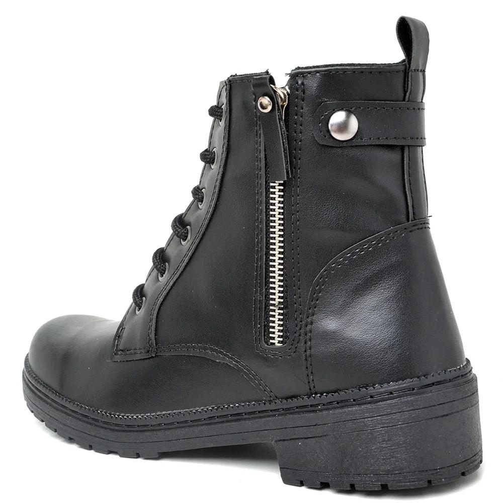 Bota Coturno Feminina Casual Cano Curto Lisa Zeta - Teus Pulos