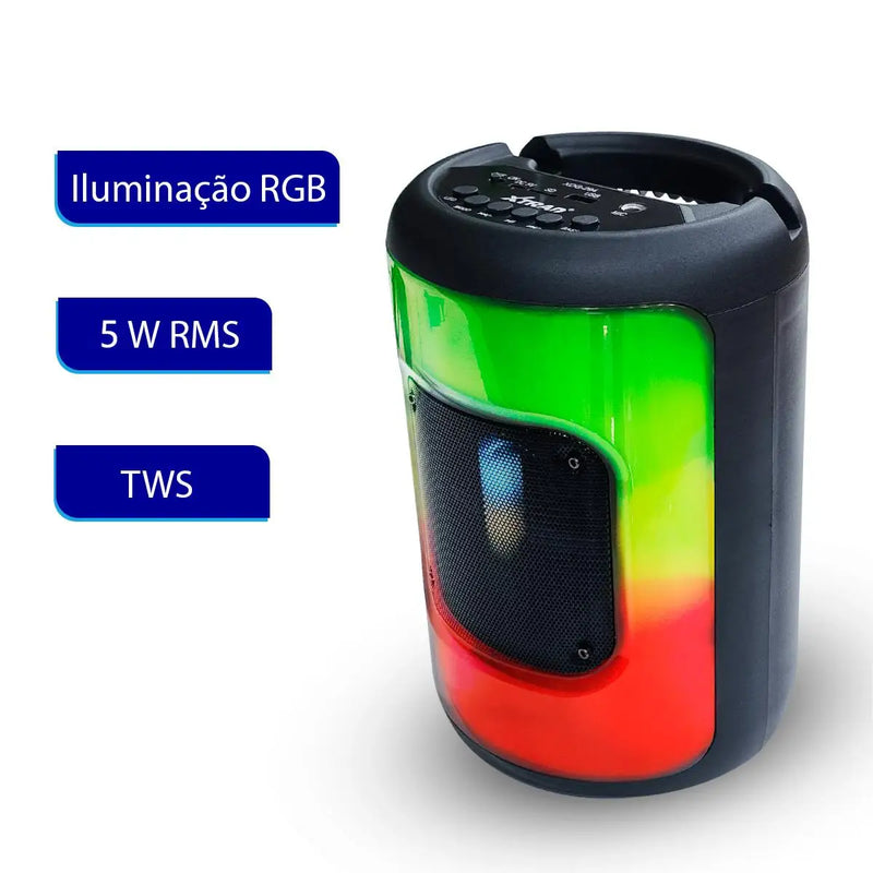 Caixa de som Bluetooth ilminação LED RGB Portátil TWS XDG-294 - Teus Pulos