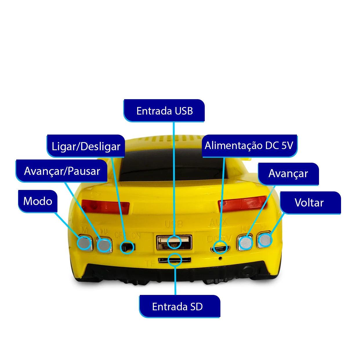 Caixa de Som Camaro Bluetooth USB FM - Teus Pulos