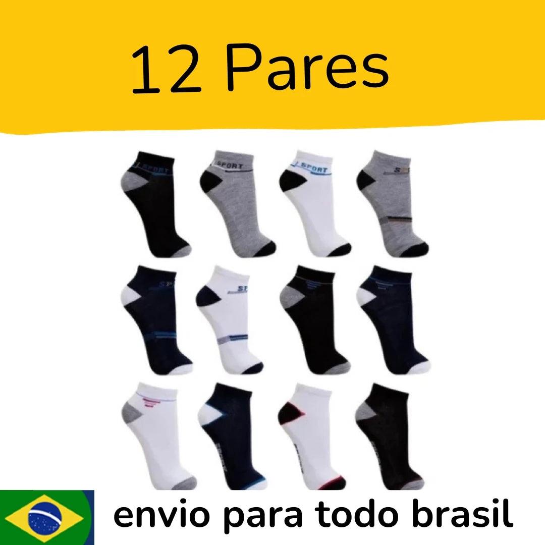 Kit 12 Pares de Meia Cano Curto Soquete Adulto SwiftSox - Teus Pulos