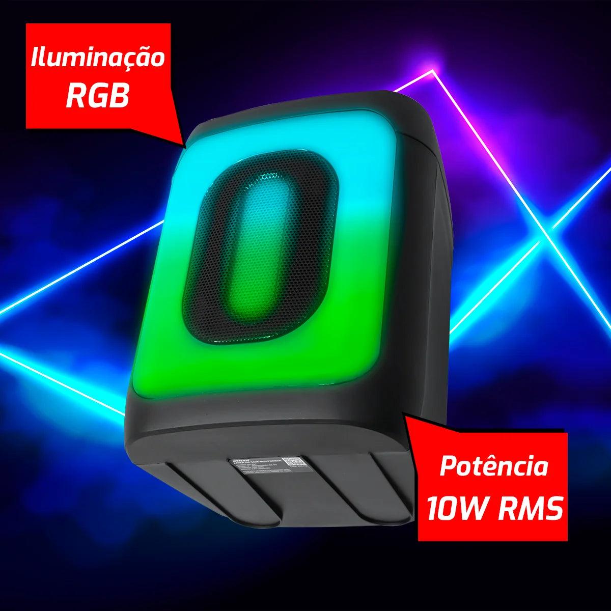 Caixa De Som Multimídia com Iluminação RGB - Teus Pulos