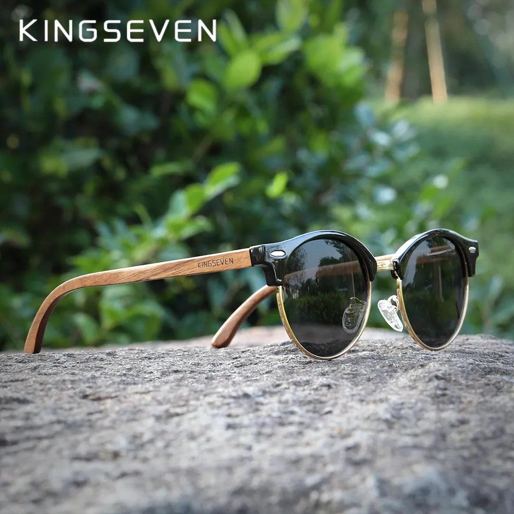 Óculos de Sol Polarizado de Madeira KingSeven EleganceShades - Teus Pulos