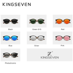 Óculos de Sol Polarizado de Madeira KingSeven EleganceShades - Teus Pulos