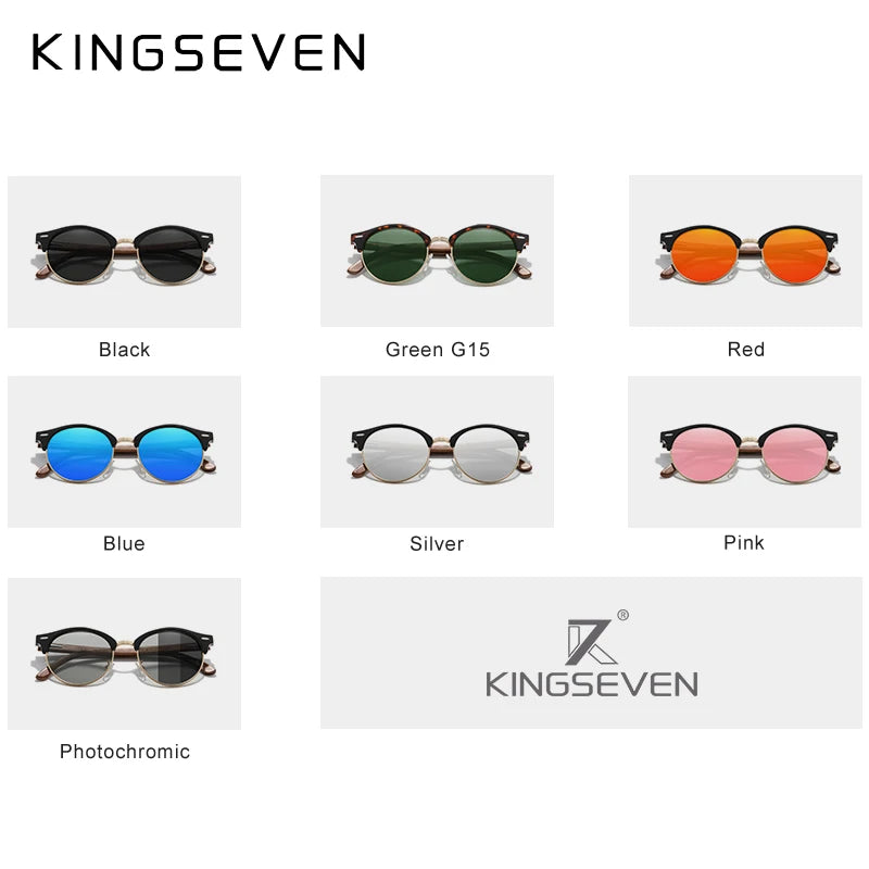 Óculos de Sol Polarizado de Madeira KingSeven EleganceShades - Teus Pulos