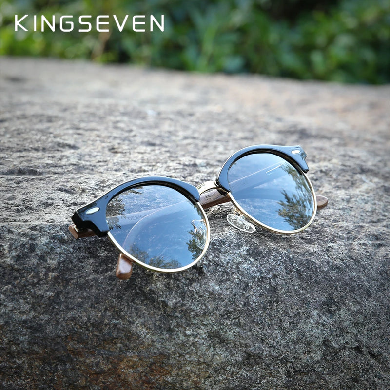 Óculos de Sol Polarizado de Madeira KingSeven EleganceShades - Teus Pulos