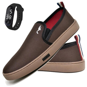 Kit Tênis Casual Slip On + Relógio Digital - Teus Pulos