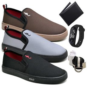 Kit 3 Pares Tênis Classic Sapatilha Slip On - Teus Pulos