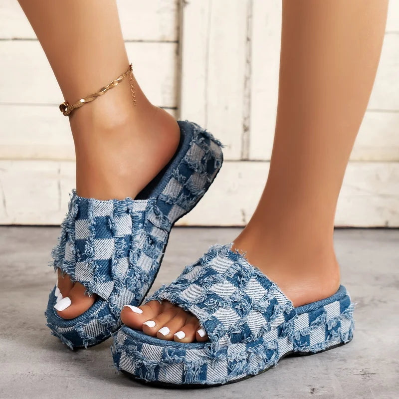 Chinelo Casual Confortável Feminino Jeans SilkGaze - Teus Pulos