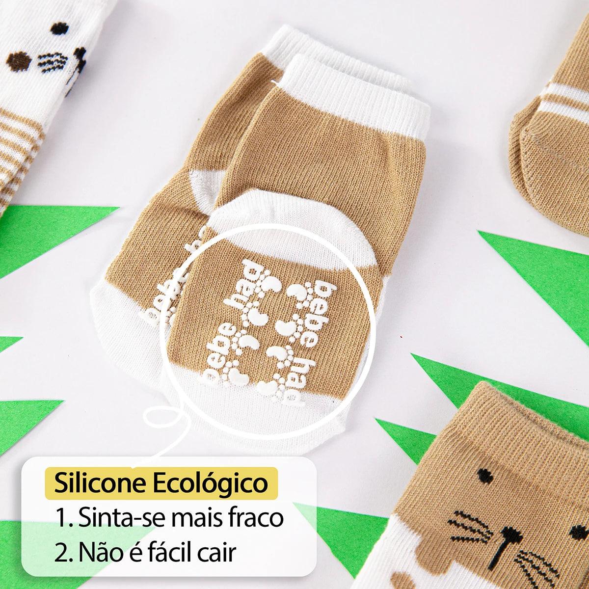 Conjunto de 12 Pares de Meias Antiderrapantes infantil CozyPods - Teus Pulos