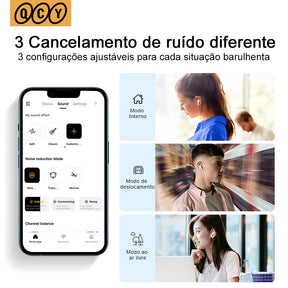 Fones de Ouvido Bluetooth 5.2 QCY HT05 MeloBuds ANC