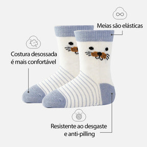 Conjunto de 12 Pares de Meias Antiderrapantes infantil AirFlow - Teus Pulos