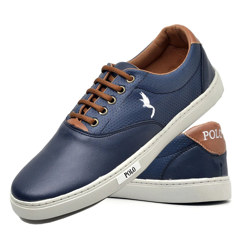 Kit 2 Tênis Sapatenis Masculino Sapato Casual Cano Baixo Polo Blu - Teus Pulos