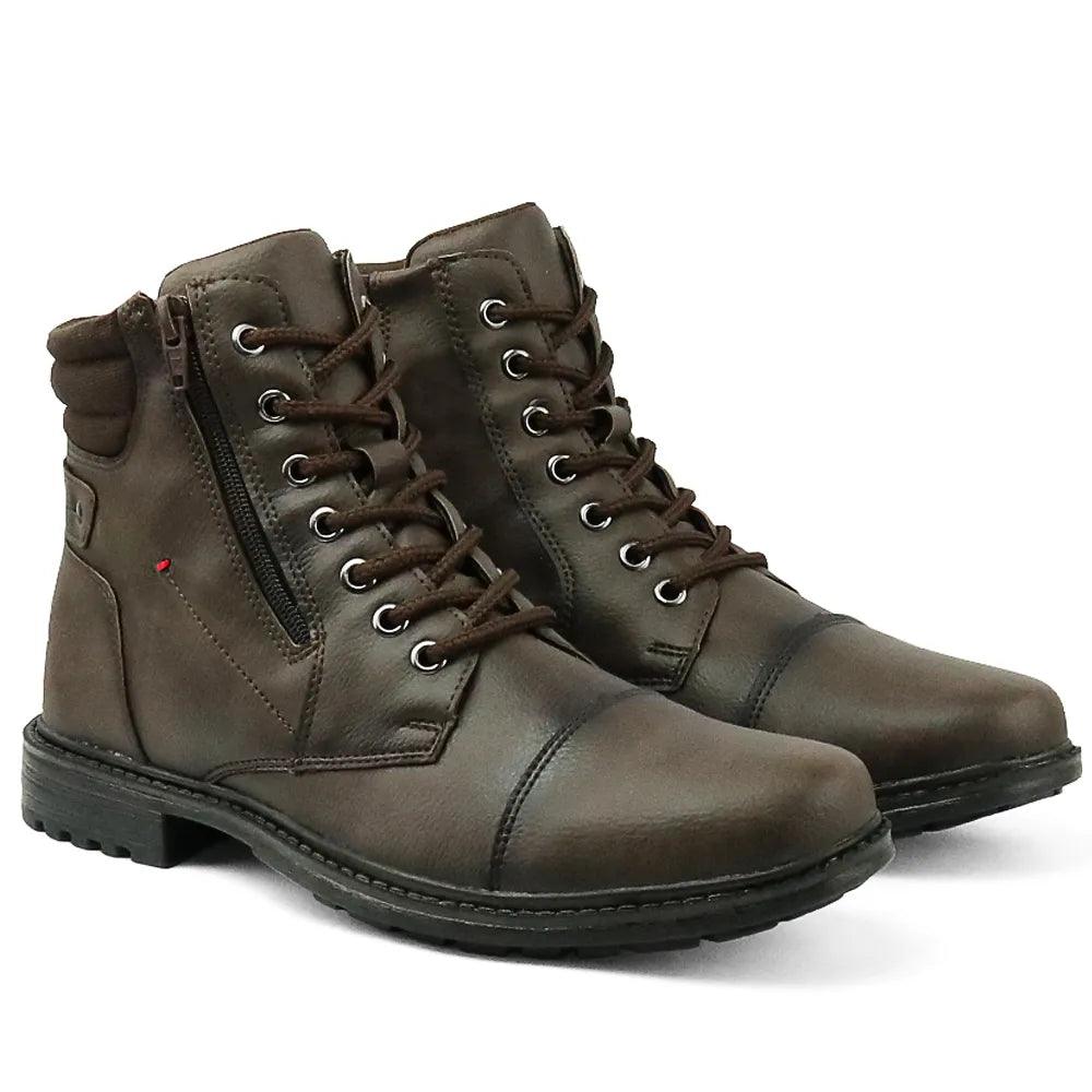 Bota Coturno Casual Tratorada Adventure com Ziper Lateral - Teus Pulos