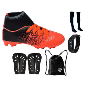 Chuteira Campo Infantil Cano Alto Uzze Sport Kit Completo