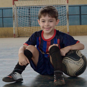 Chuteira Futsal Infantil Cano Alto Kit Meião Relógio