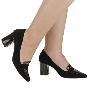 Scarpin Feminino Salto Alto Grosso Bico Fino