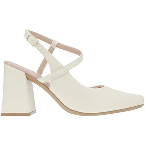 Sandália Slingback Feminino Scarpin Salto Alto Bloco