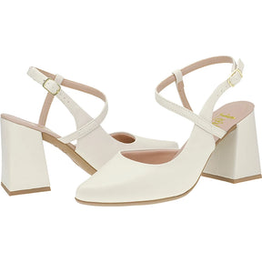 Sandália Slingback Feminino Scarpin Salto Alto Bloco