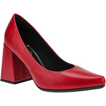 Scarpin Feminino Salto Bloco Alto Bico Fino