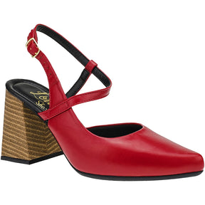 Sandália Slingback Feminino Scarpin Salto Alto Bloco