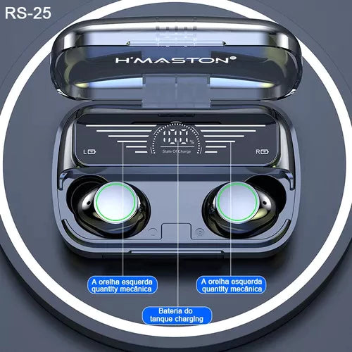 Fone Bluetooth H'maston RS-25 com Luz LED