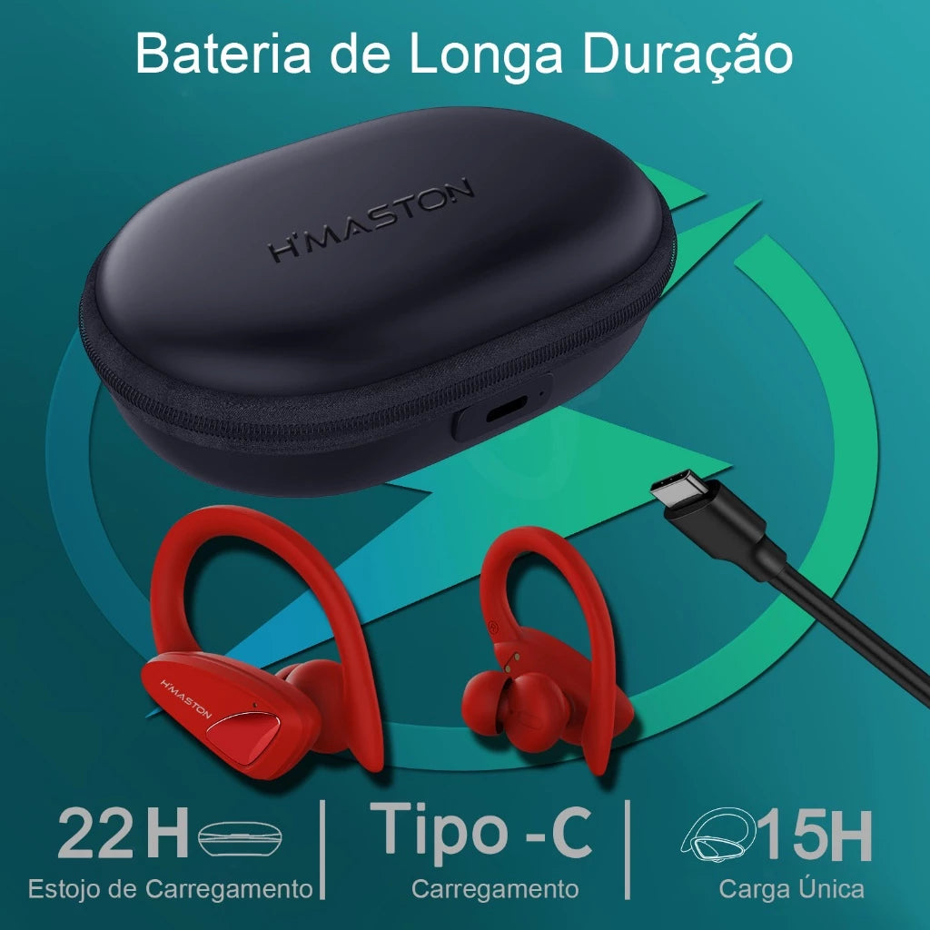 Fone de Ouvido Bluetooth RS-53 H'maston LED