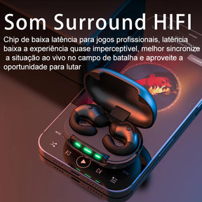 Fone de Ouvido H'maston RS-58 Bluetooth 5.3 Luz LED