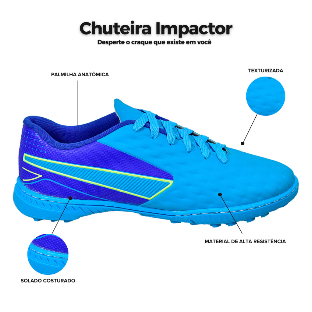 Chuteira Society Impactor Uzze Sport Kit Completo