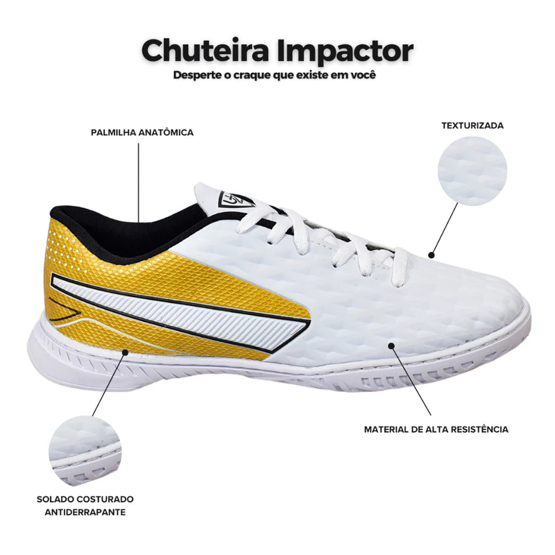 Chuteira Futsal Impactor Uzze Sport + Mochila Esportiva