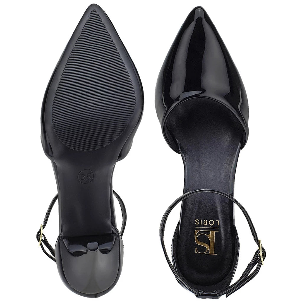 Sandália Scarpin Stiletto Bico Fino Fivela