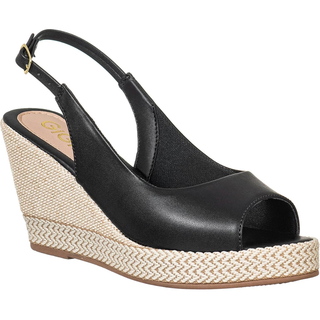 Sandália Feminina Anabela Peep Toe Espadrille Plataforma