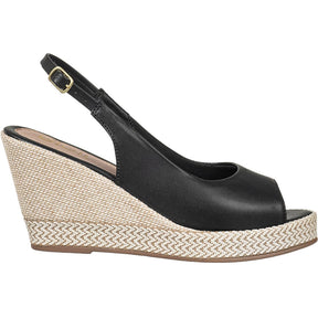 Sandália Feminina Anabela Peep Toe Espadrille Plataforma