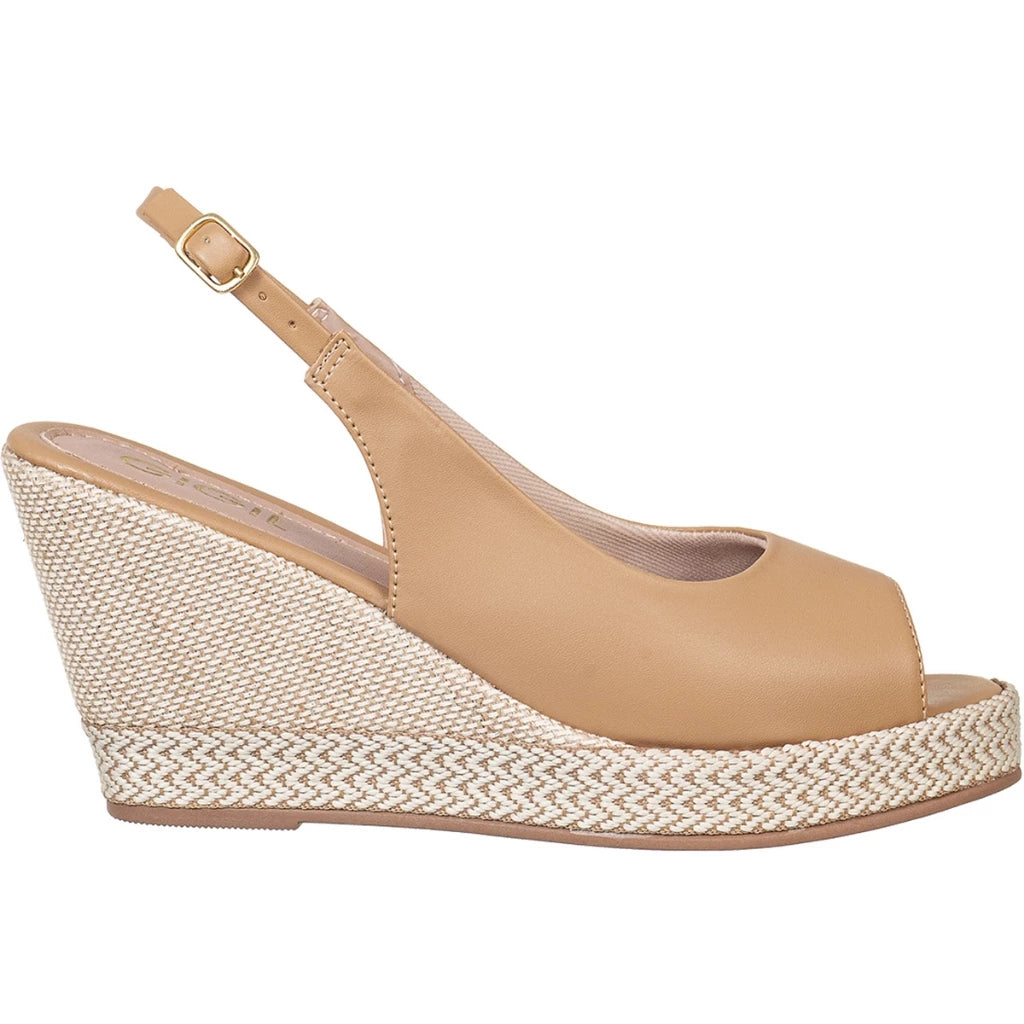 Sandália Feminina Anabela Peep Toe Espadrille Plataforma