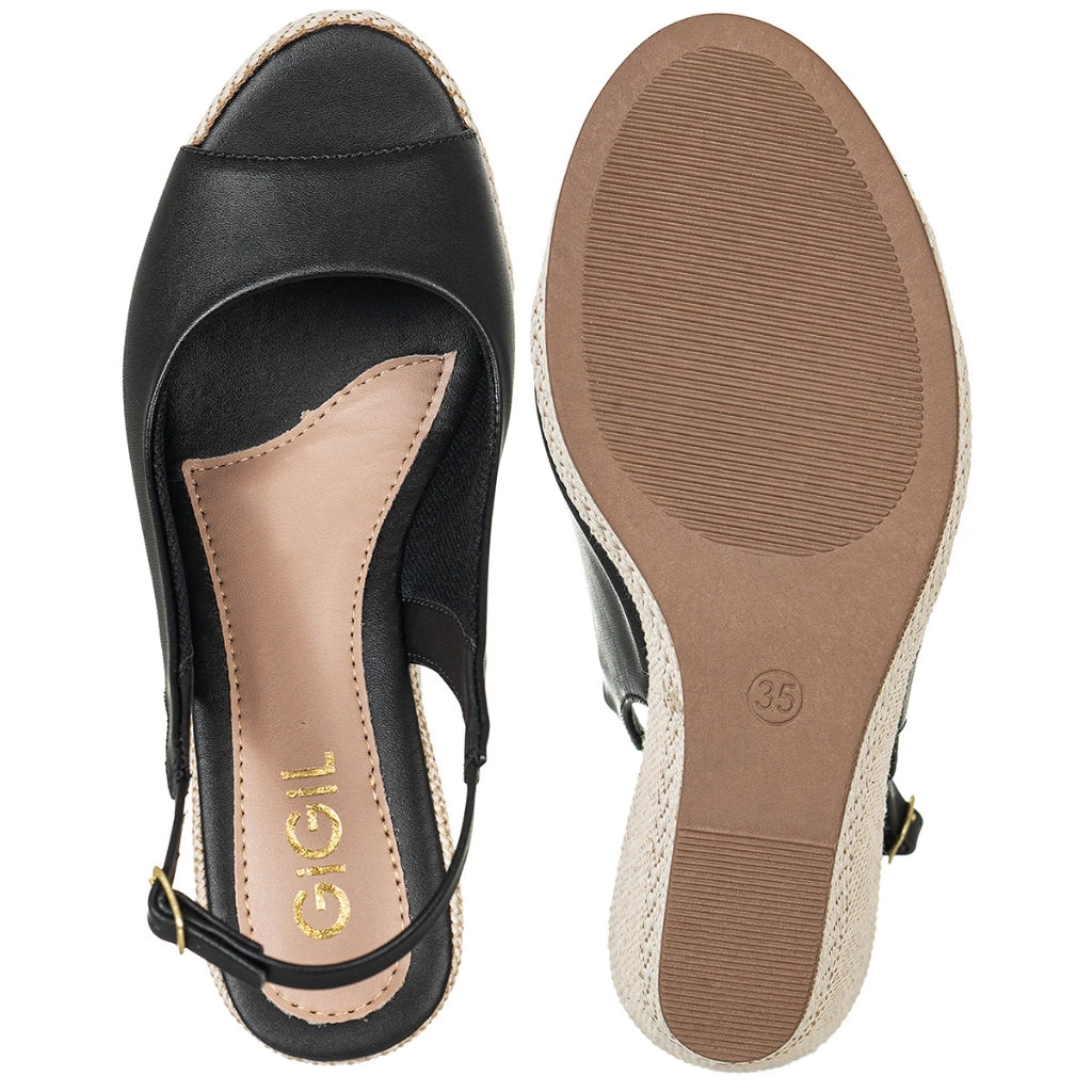 Sandália Feminina Anabela Peep Toe Espadrille Plataforma