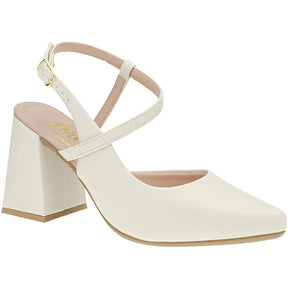 Sandália Slingback Feminino Scarpin Salto Alto Bloco