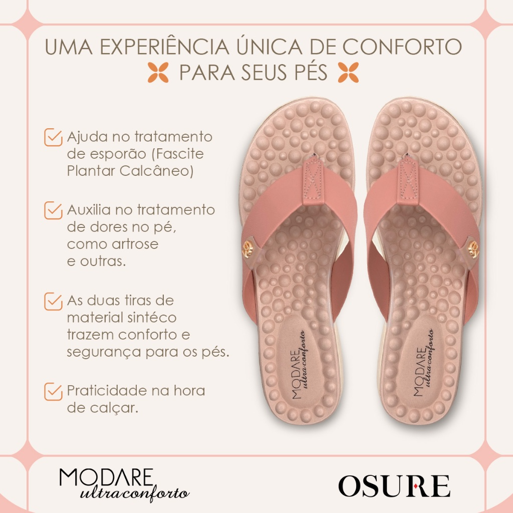Chinelo Ortopédico Modare Ultraconforto Feminino