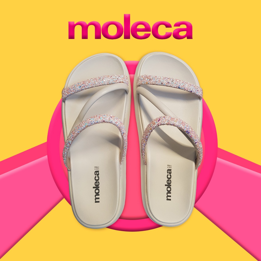 Sandália Papete Moleca Feminina com Brilho