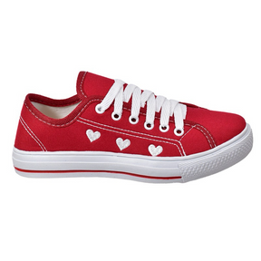 Tênis Feminino Casual com Detalhe de Coração