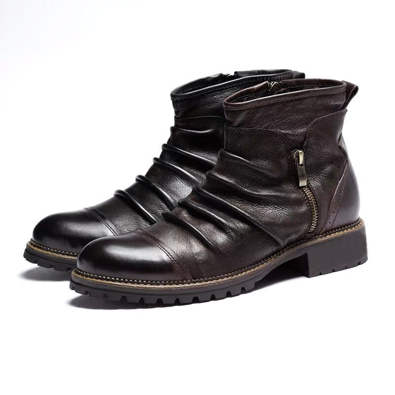 Bota de Couro Cano Curto Masculina - Genuine Man - Teus Pulos